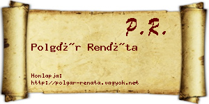 Polgár Renáta névjegykártya